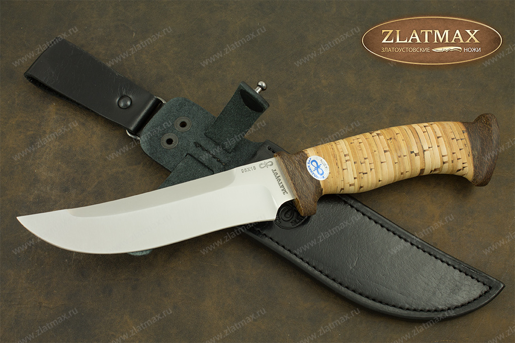 Нож Росомаха (95Х18, Наборная береста, Текстолит)