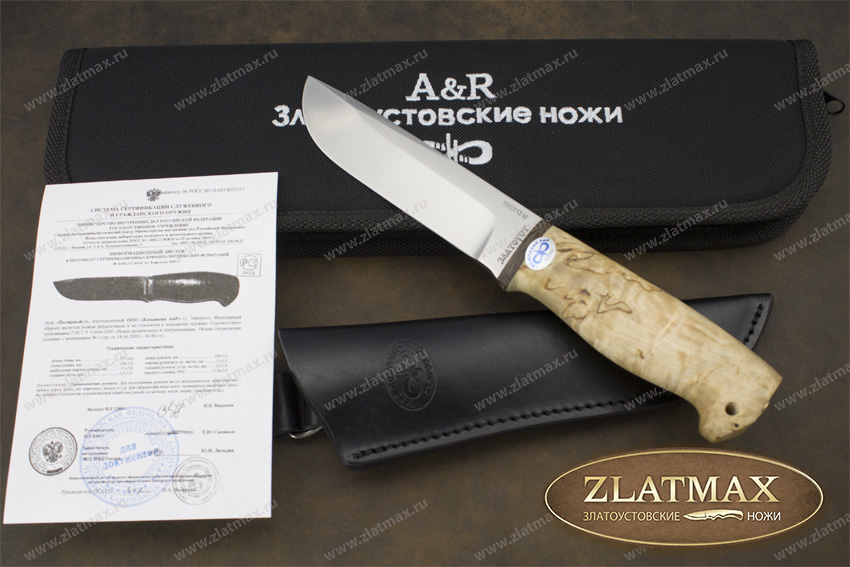 Нож Полярный-2 (100Х13М, Карельская берёза, Текстолит)
