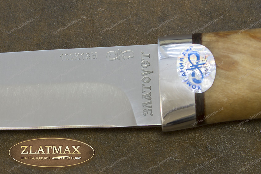 Нож Пескарь (100Х13М, Карельская берёза, Алюминий)