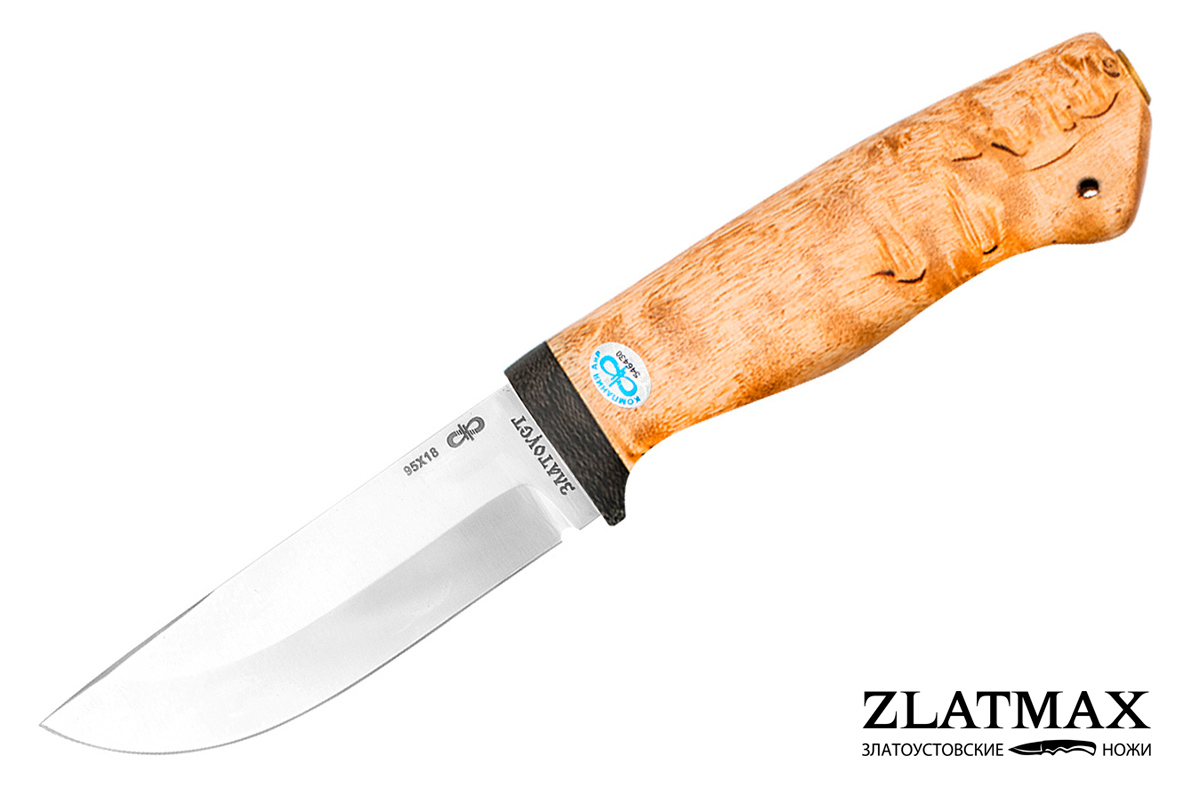 Нож Клычок-2 (95Х18, Карельская берёза, Текстолит)
