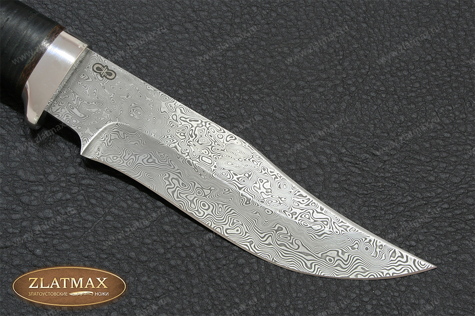 Нож Клычок-1 (Дамаск ZDI-1016, Наборная кожа, Алюминий)