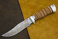 Нож Клычок-1 (Дамаск ZD-0803, Наборная береста, Алюминий)