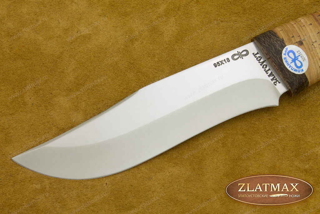 Нож Клычок-3 (95Х18, Наборная береста, Текстолит)