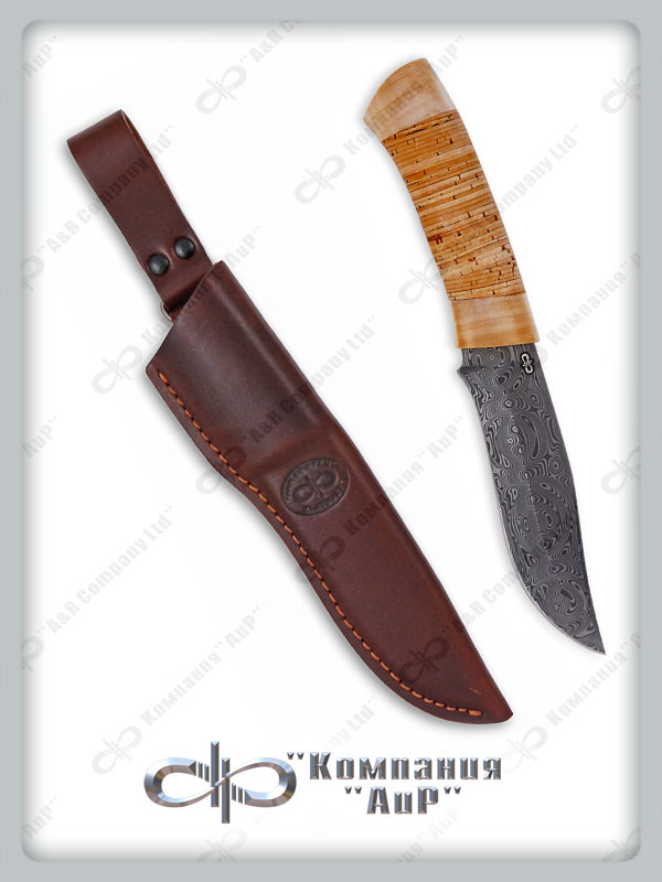 Нож Клычок-3 (Damasteel, Наборная береста, Текстолит)