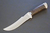 Нож Клык (100Х13М, Наборная кожа, Алюминий)
