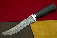 Нож подарочный Клык (Дамаск ZDI-1016, Граб, Алюминий, Золочение клинка)