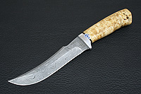 Нож Клык (Дамаск ZDI-1016, Карельская берёза, Алюминий)