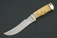 Нож Клык (110Х18М-ШД, Карельская берёза, Латунь)