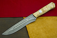 Нож Ирбис (Дамаск ZDI-1016, Накладки карельская береза)