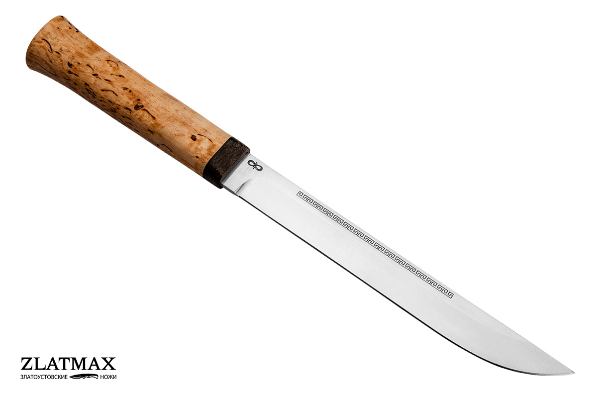 Нож Бурятский средний (95Х18, Карельская берёза, Текстолит)