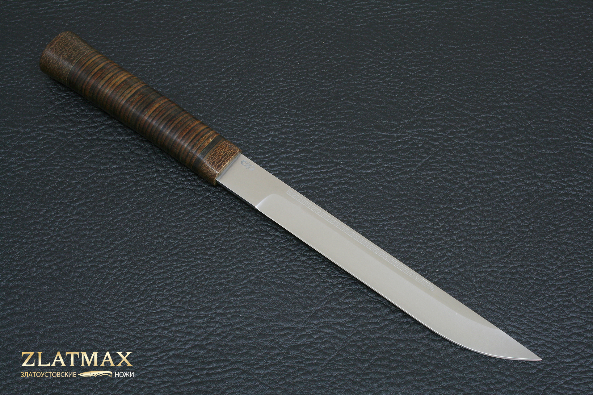 Нож Бурятский средний (95Х18, Наборная кожа, Текстолит)