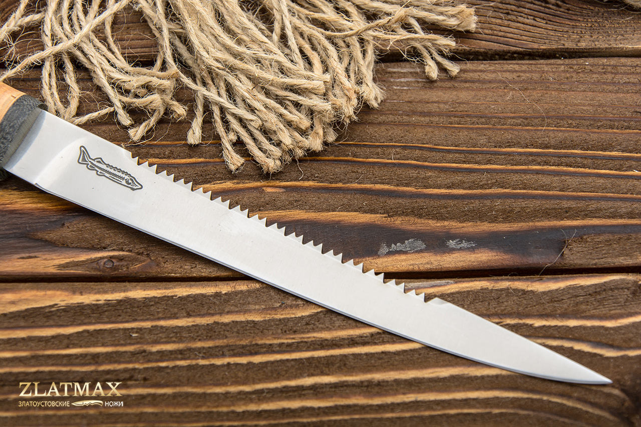 Нож Белуга (95Х18, Наборная береста, Текстолит)