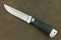 Нож Бекас (95Х18, Наборная кожа, Алюминий)