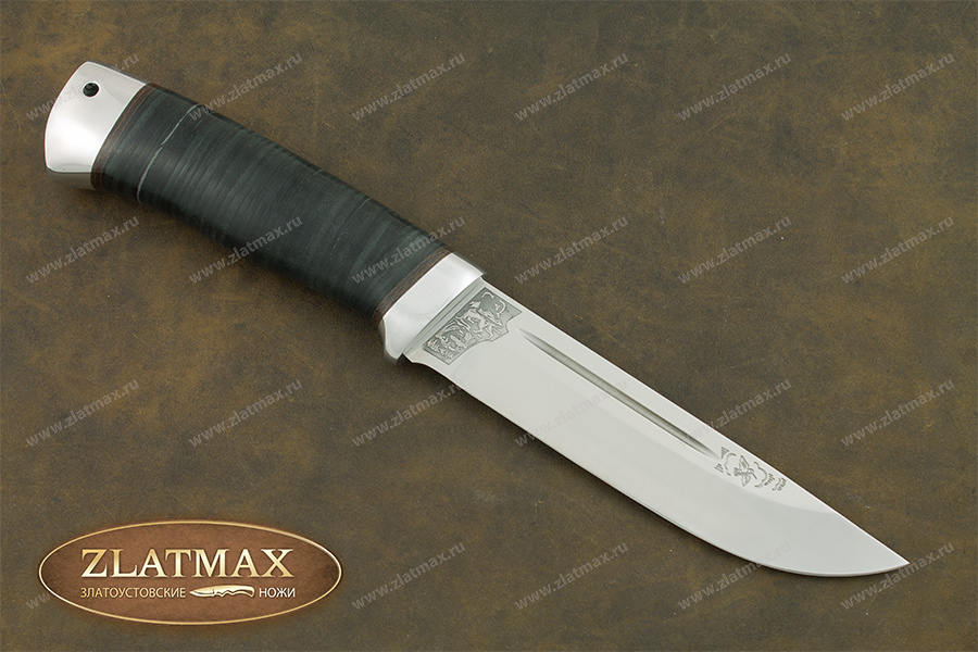 Нож Бекас (95Х18, Наборная кожа, Алюминий)