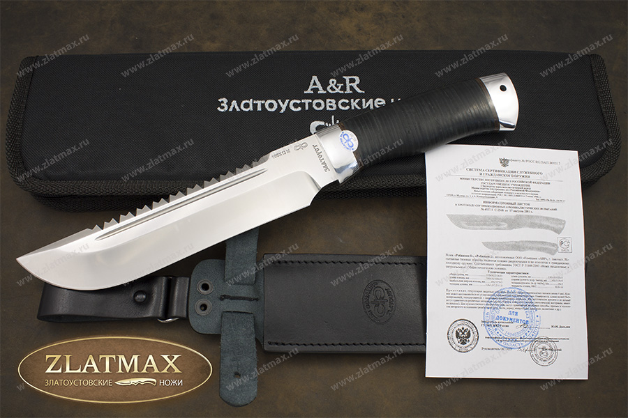 Нож Робинзон-1 (100Х13М, Наборная кожа, Алюминий)