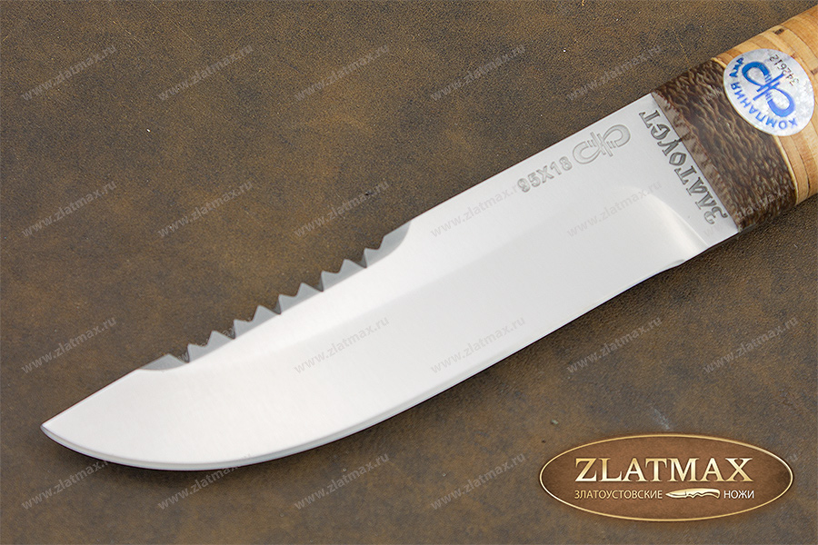 Нож Робинзон-2 (95Х18, Наборная береста, Текстолит)