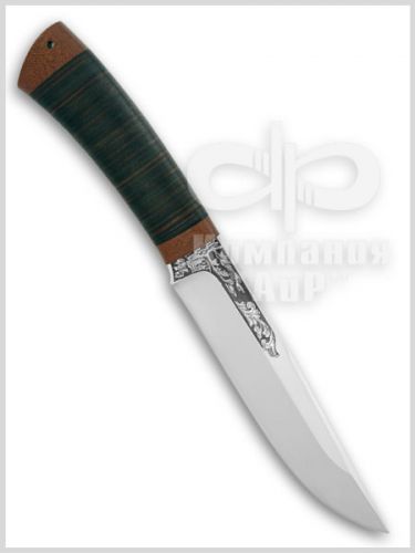 Нож Шашлычный-средний (95Х18, Наборная кожа, Текстолит)