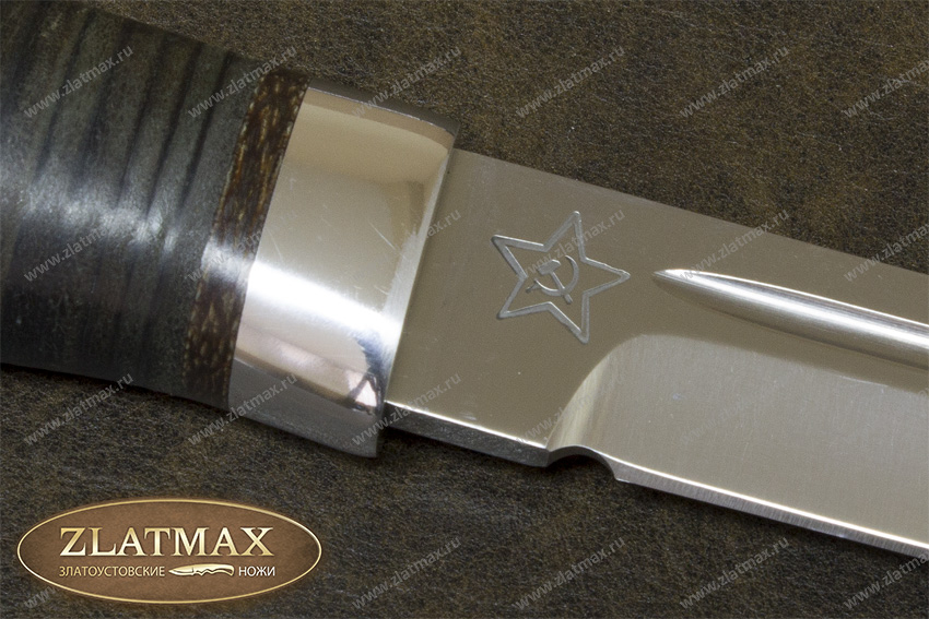 Нож Финка-3 (100Х13М, Наборная кожа, Алюминий)