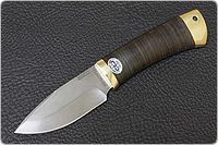 Нож Добрый (Дамаск ZDI-1016, Наборная кожа, Латунь)