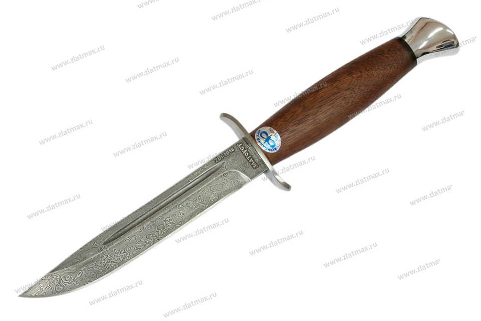 Нож Финка-2 (Дамаск ZDI-1016, Орех, Нержавеющая сталь, Алюминий) фото-01