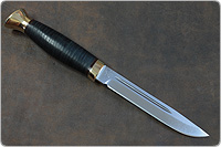 Нож Финка-3 (110Х18М-ШД, Наборная кожа, Латунь)