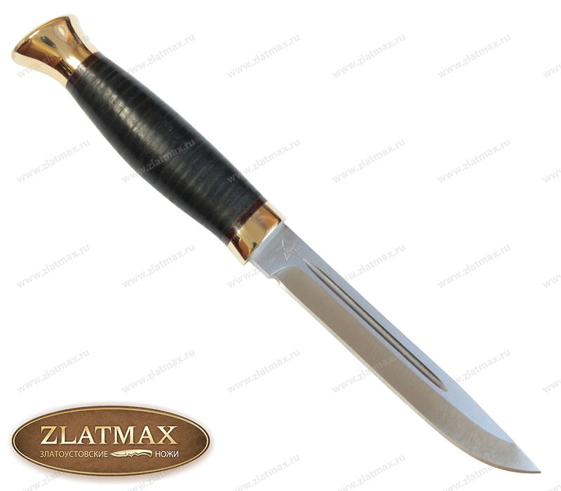 Нож Финка-3 (ЭП-766, Наборная кожа, Латунь)