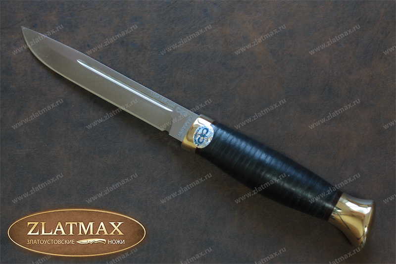 Нож Финка-3 (ЭП-766, Наборная кожа, Латунь)