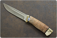 Нож Бекас (ELMAX, Карельская берёза, Латунь)