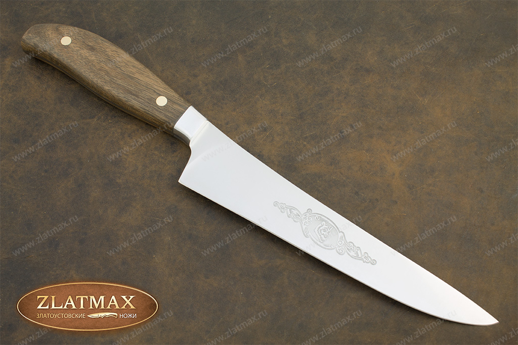 Нож Мясницкий ЦМ (95Х18, Накладки орех, Алюминий)