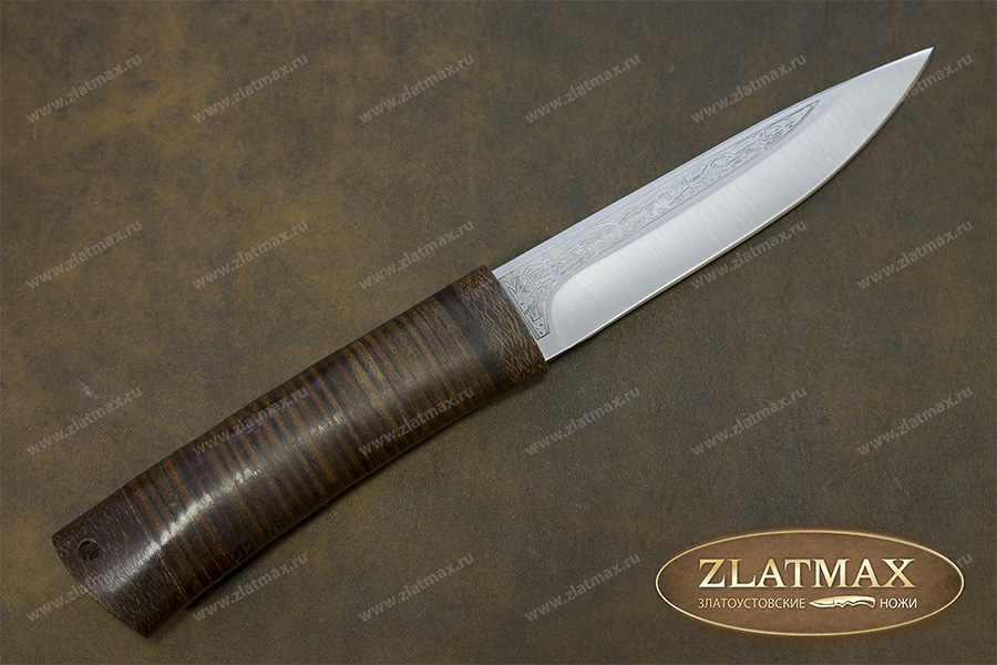 Нож Пескарь (95Х18, Наборная кожа, Текстолит)