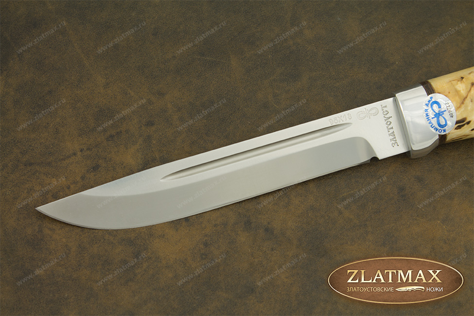 Нож Финка-3 (95Х18, Карельская берёза, Алюминий)