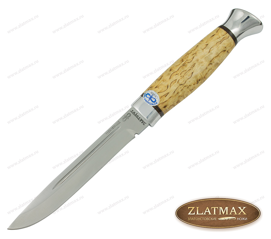 Нож Финка-3 (110Х18М-ШД, Карельская берёза, Алюминий) фото-01