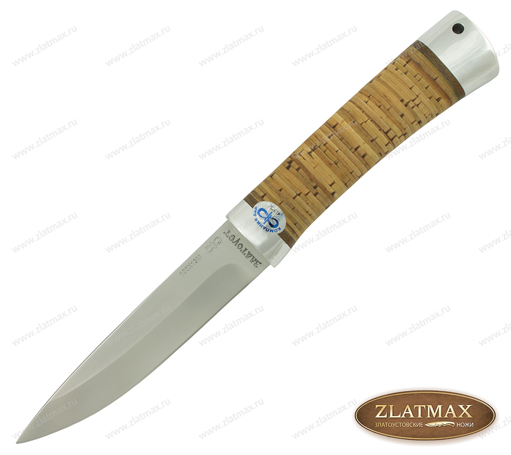 Нож Пескарь (100Х13М, Наборная береста, Алюминий)