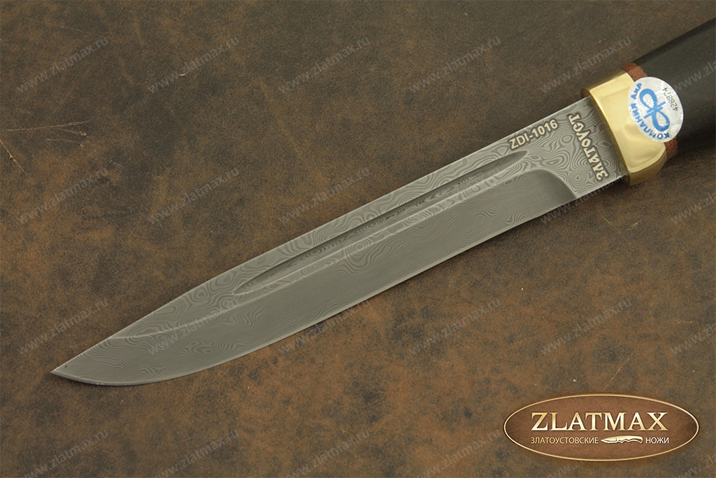 Нож Финка-3 (Дамаск ZDI-1016, Граб, Латунь)