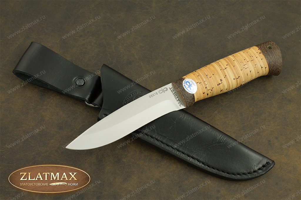 Нож Шаман-2 (95Х18, Наборная береста, Текстолит)