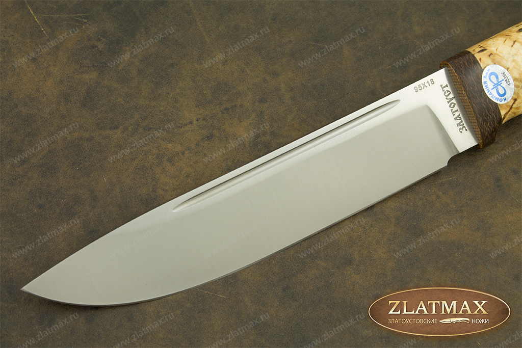 Нож Таежный (95Х18, Карельская берёза, Текстолит)