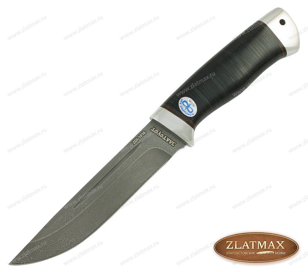 Нож Бекас (Дамаск ZDI-1016, Наборная кожа, Алюминий) фото-01