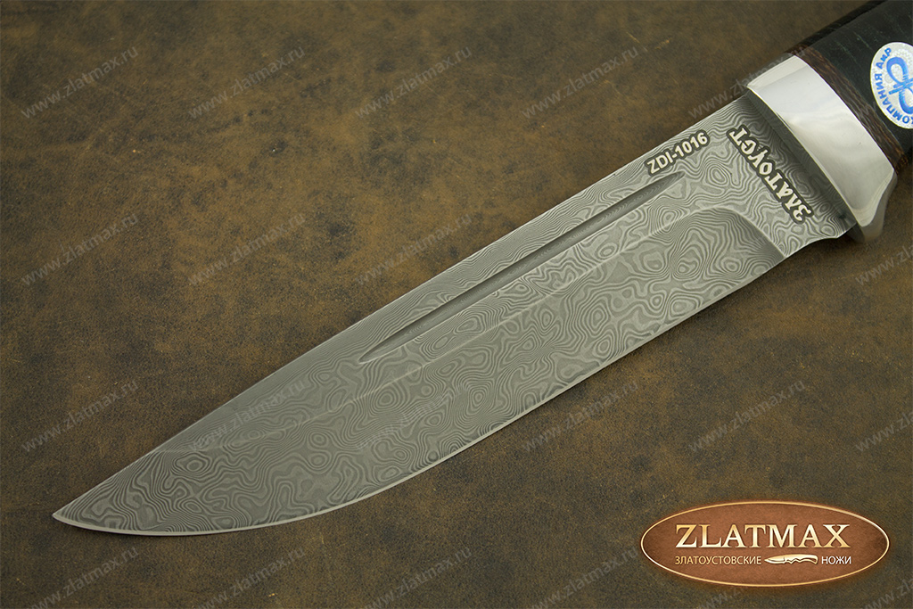 Нож Бекас (Дамаск ZDI-1016, Наборная кожа, Алюминий)