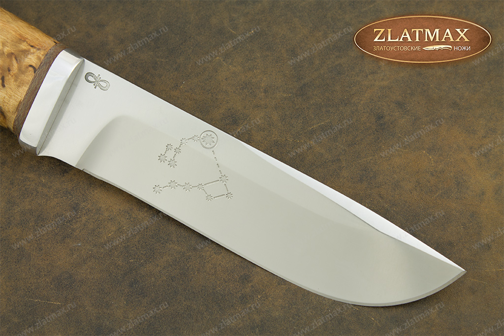 Нож Полярный-2 (95Х18, Карельская берёза, Алюминий)
