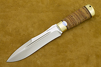 Нож Скорпион (110Х18М-ШД, Наборная береста, Латунь)