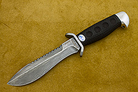 Нож Боец (Дамаск ZDI-1016, Граб, Нержавеющая сталь, Алюминий)