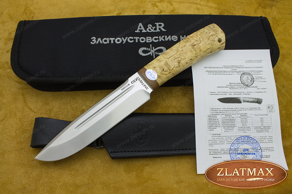 Нож Селигер (100Х13М, Карельская берёза, Текстолит)