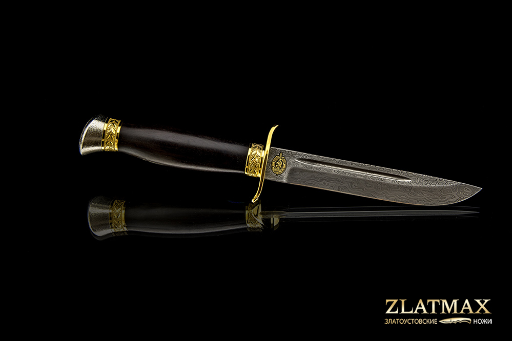 Нож Финка-2 (Дамаск ZDI-1016, Граб, Латунь)