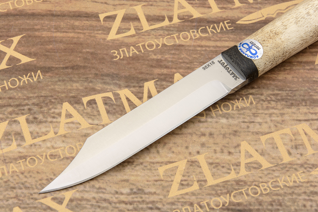 Нож Засапожный (95Х18, Карельская берёза, Текстолит)