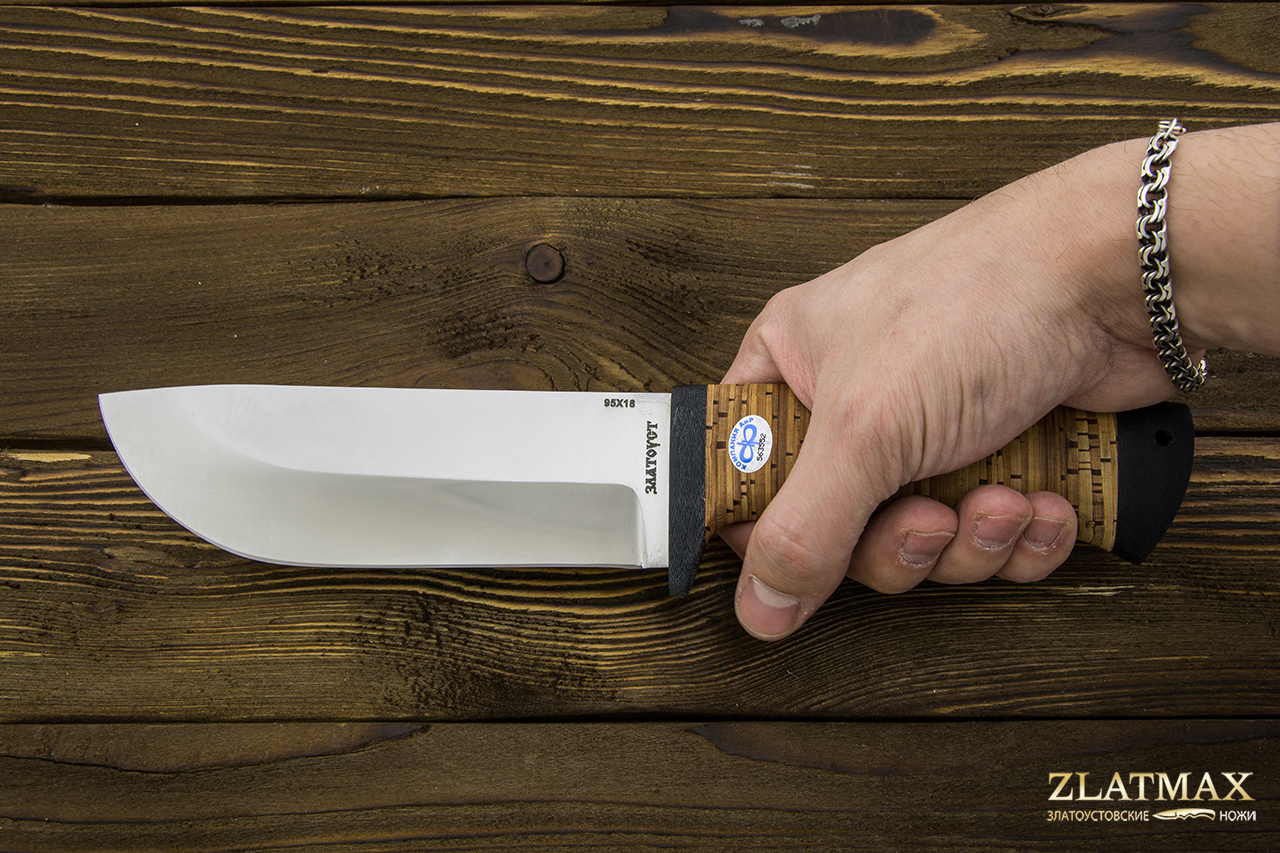 Нож Толстяк (95Х18, Наборная береста, Текстолит)