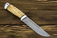 Нож Бекас (110Х18М-ШД, Карельская берёза, Алюминий, Пескоструйная обработка Sandwave)
