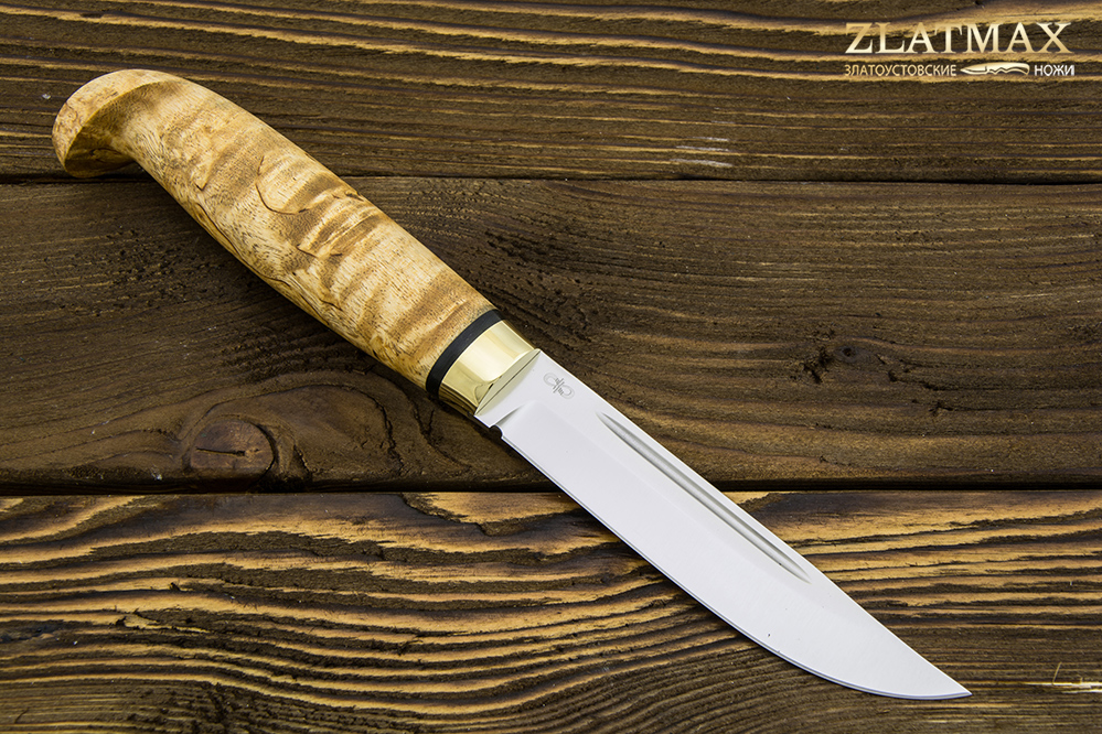 Нож Финка Lappi (М390, Карельская берёза, Латунь)