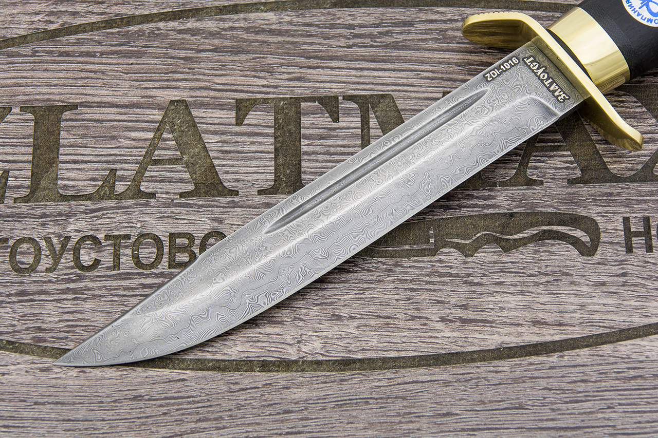 Нож Штрафбат (Дамаск ZDI-1016, Граб, Латунь)