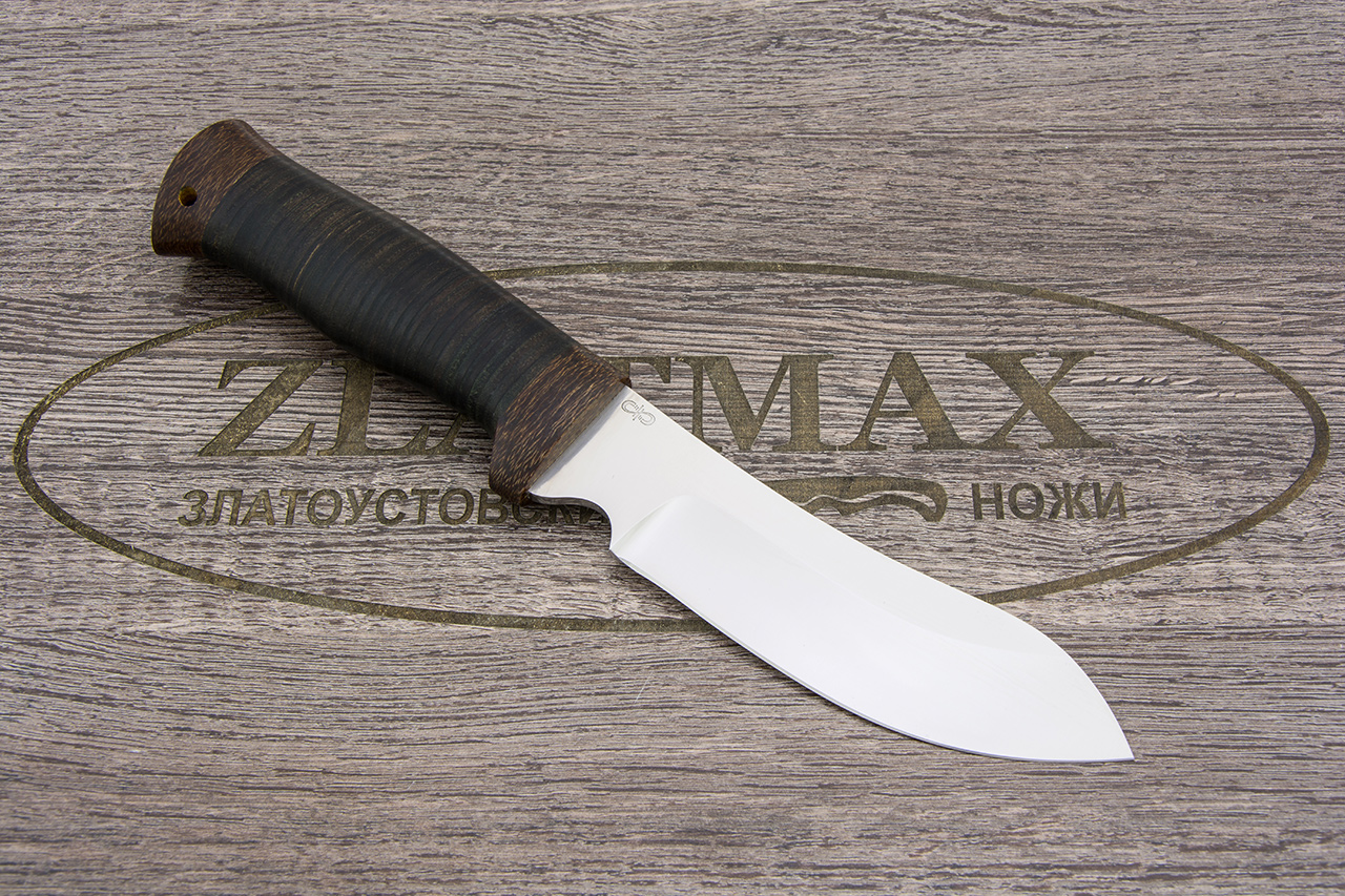 Нож Скинер-2 без рисовки (100Х13М, Наборная кожа, Текстолит)