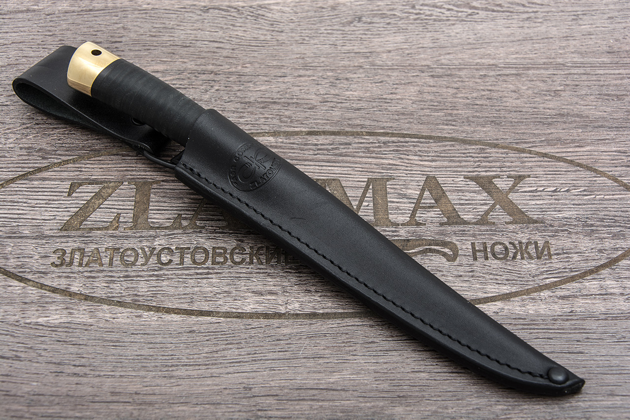 Нож Заноза (ЭП-766, Наборная кожа, Латунь)